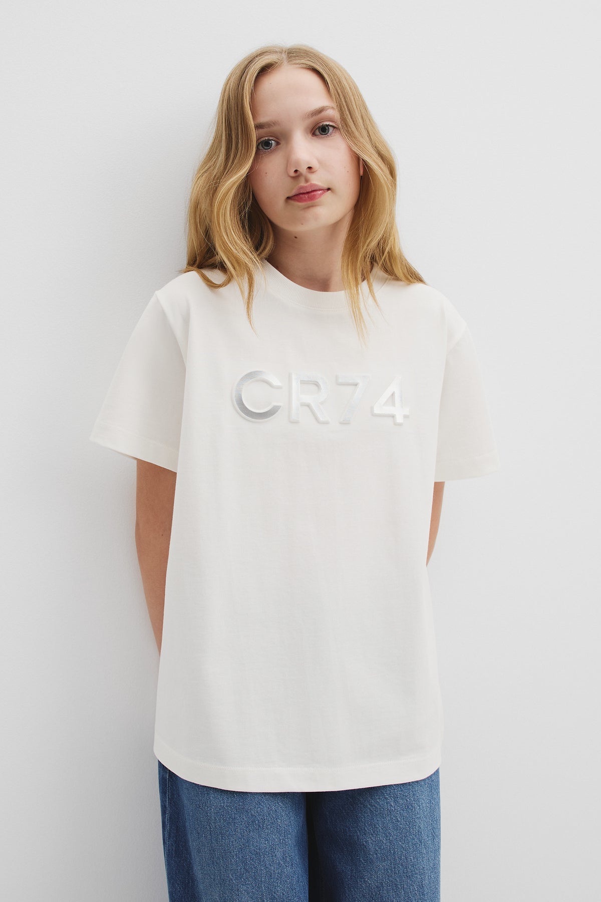 Teen Cotton Blend Longline Logo T-Shirt