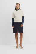 Short Sleeve Rib Knit T-Shirt