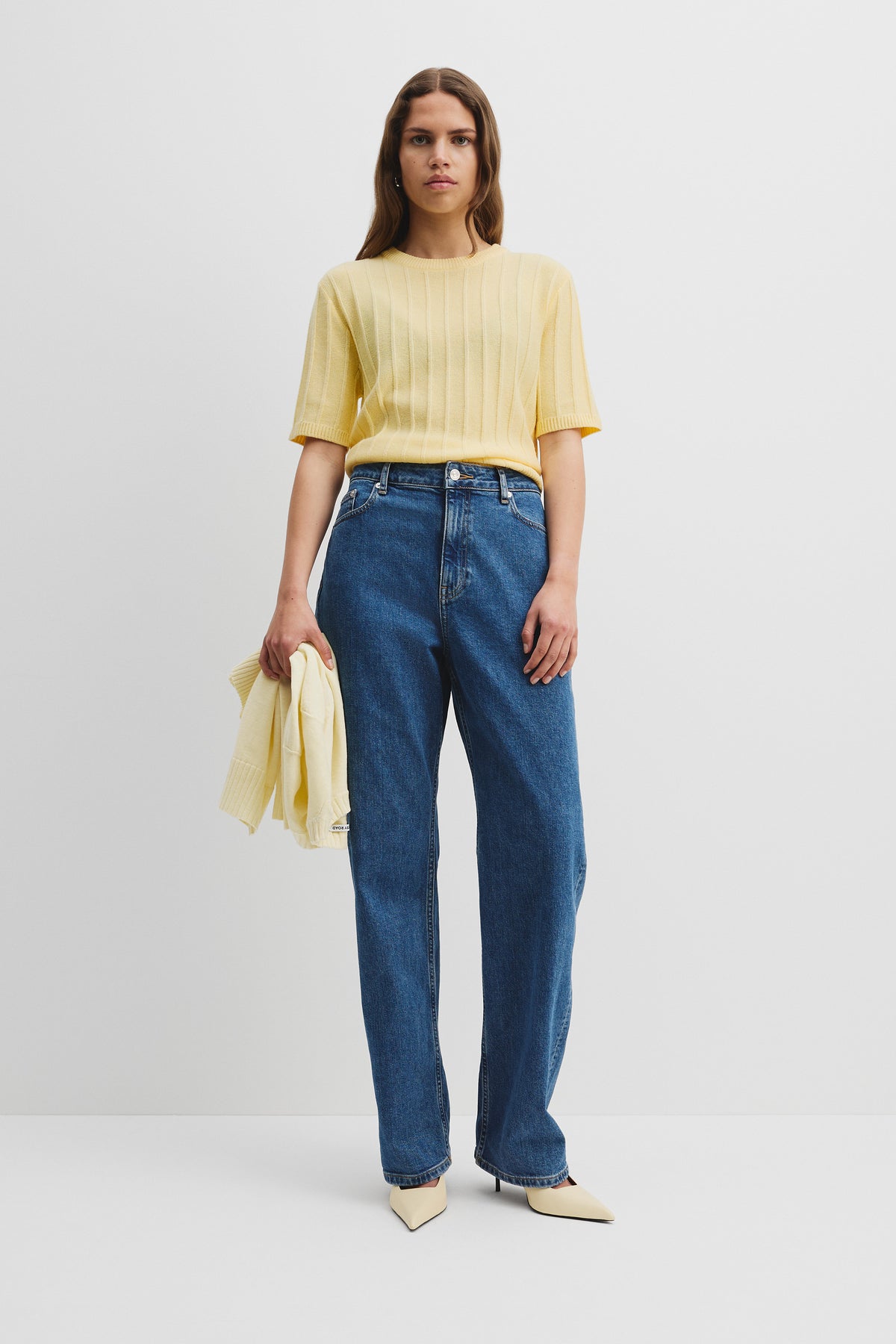 Short Sleeve Rib Knit T-Shirt