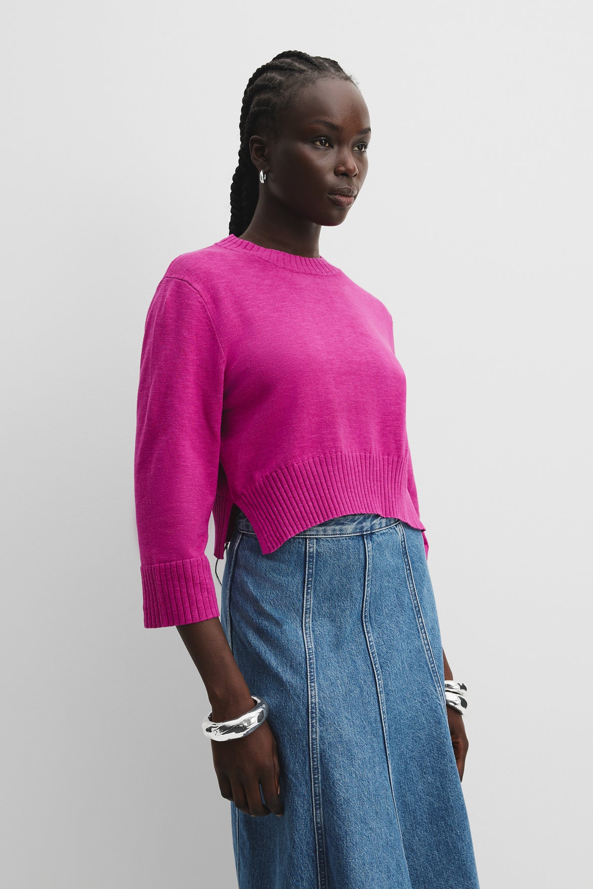 Organically Grown Cotton Linen Crop Knit