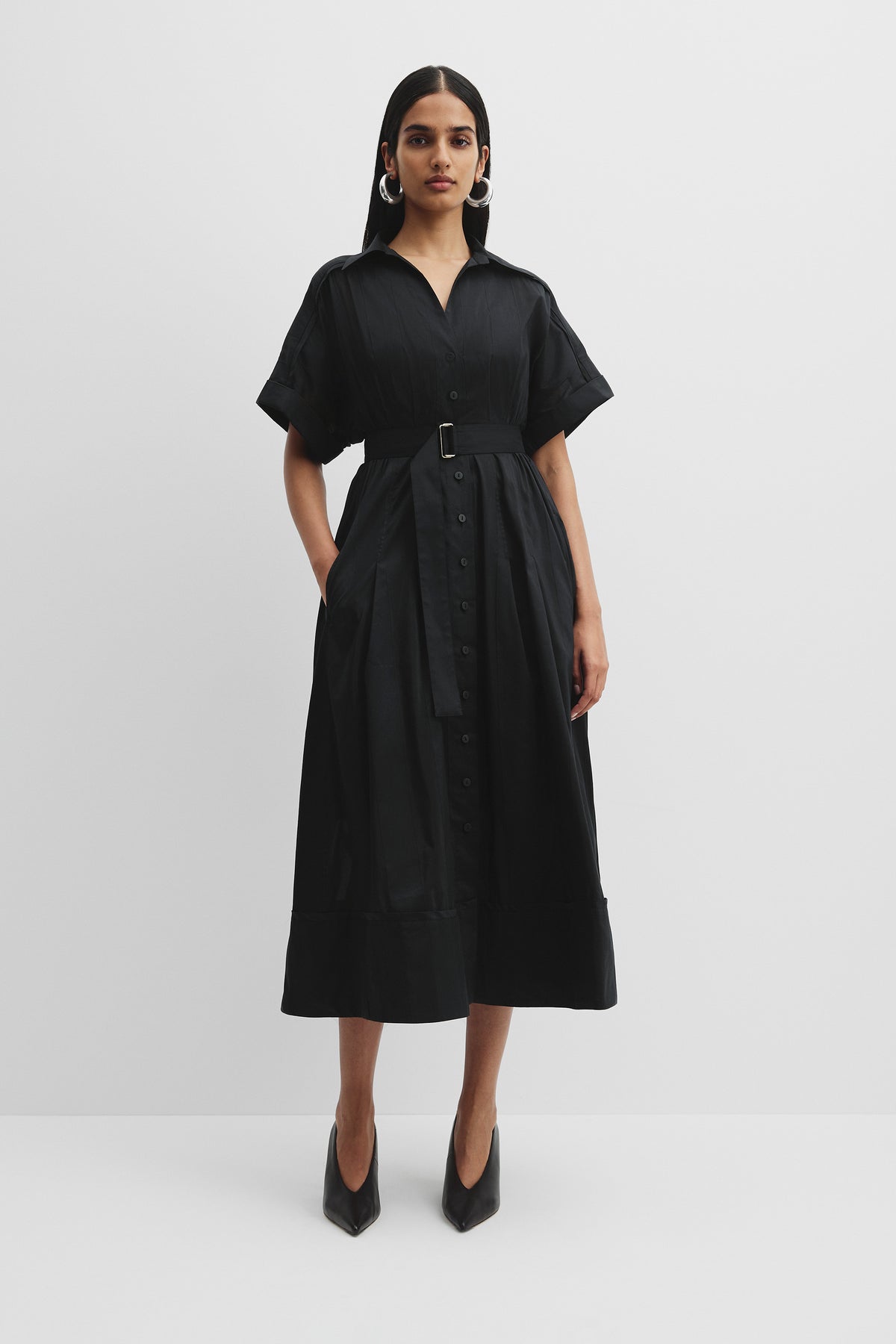 Self Stripe Darted Dress