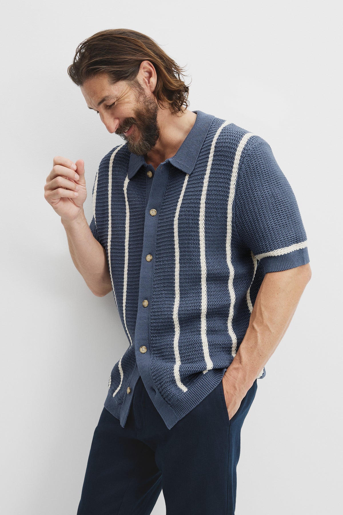 Cotton Textured Knit Shirt