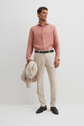 Tailored Fit Linen Puppytooth Shirt