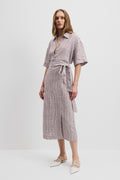 Linen Wrap Midi Skirt