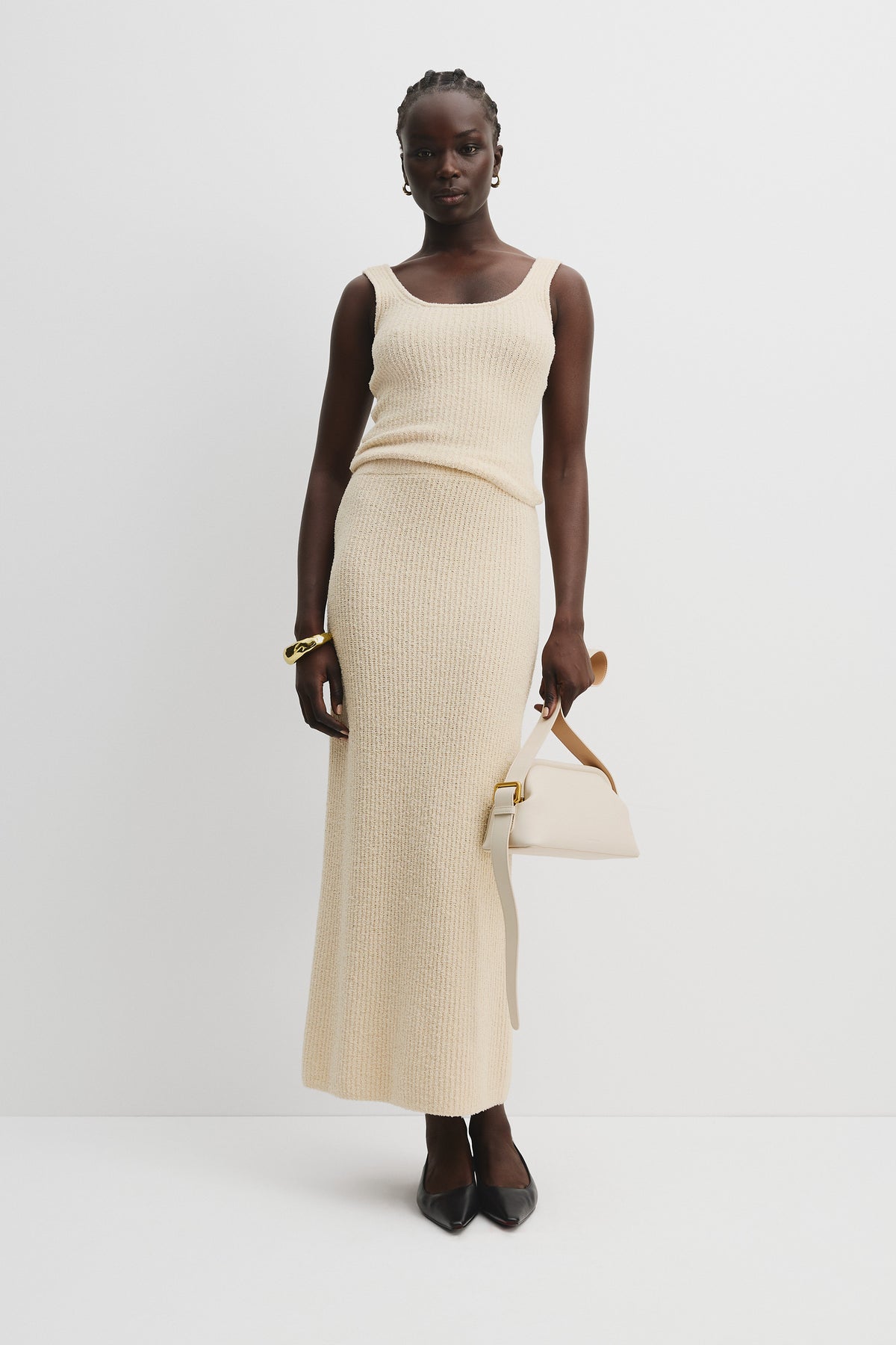 Cotton Boucle Knit Tank