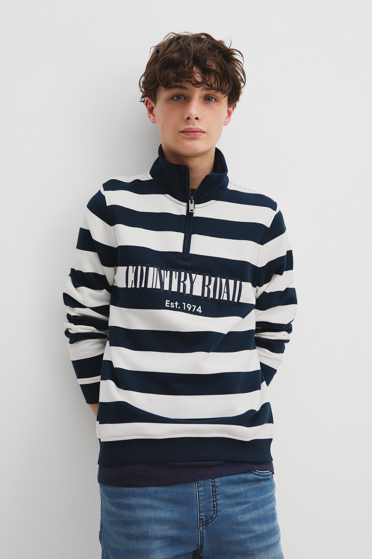 Teen Cotton Heritage Half Zip Sweat