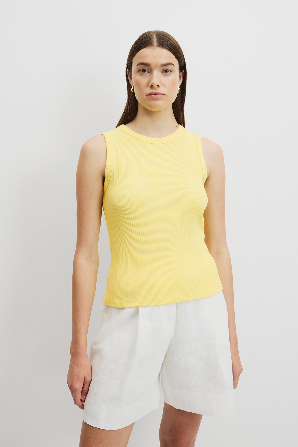 Australian Cotton Blend High Neck Rib Tank