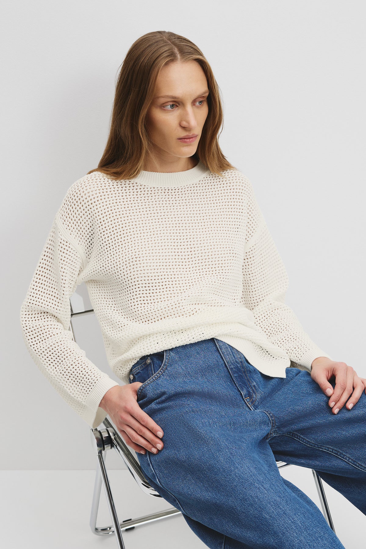 Cotton Relaxed Crochet Knit