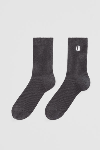 Australian Cotton Blend Cr Ribbed Three Quarter Crew Sock