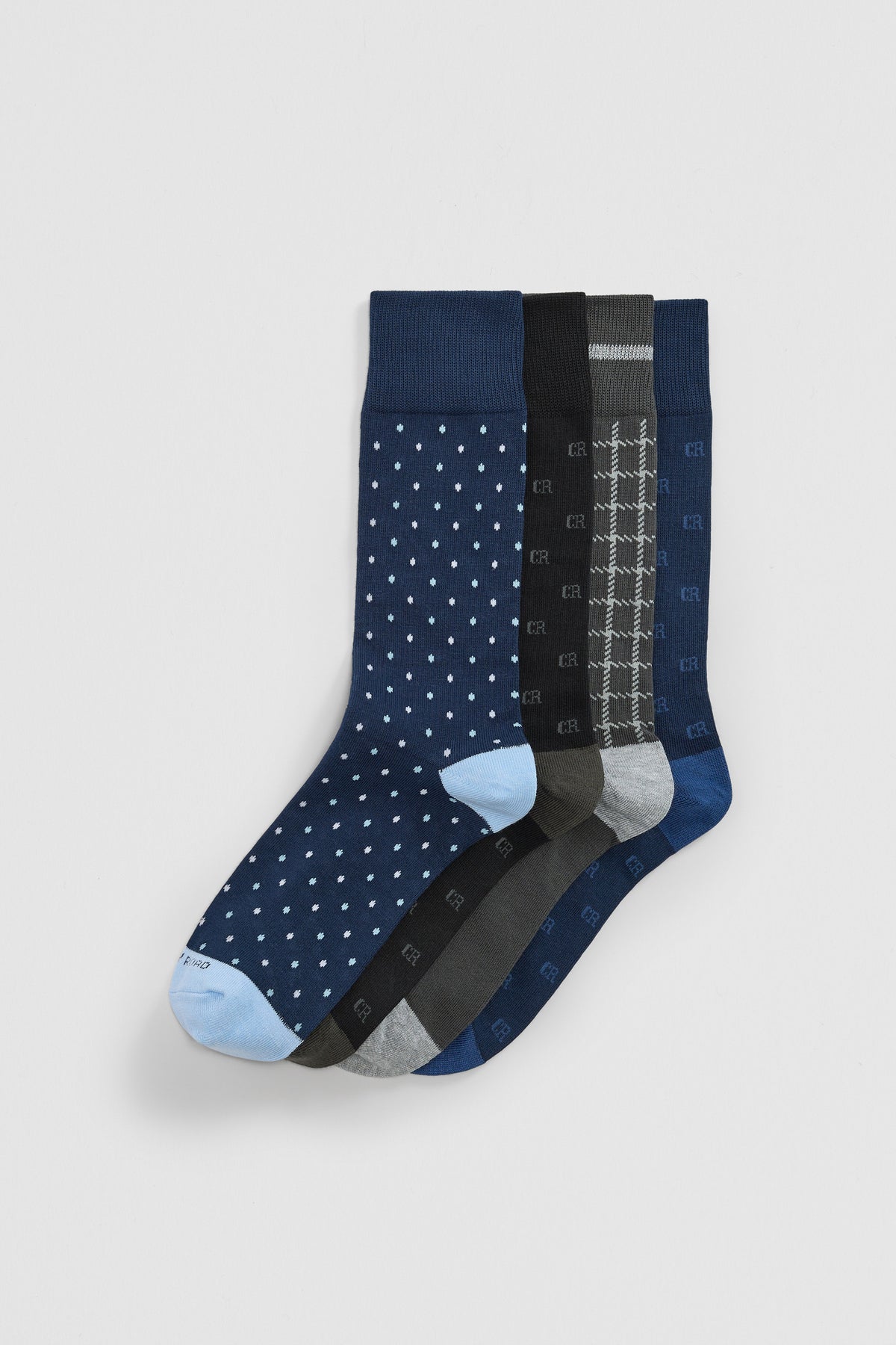 Cotton Blend Pattern Sock Pack Of 4