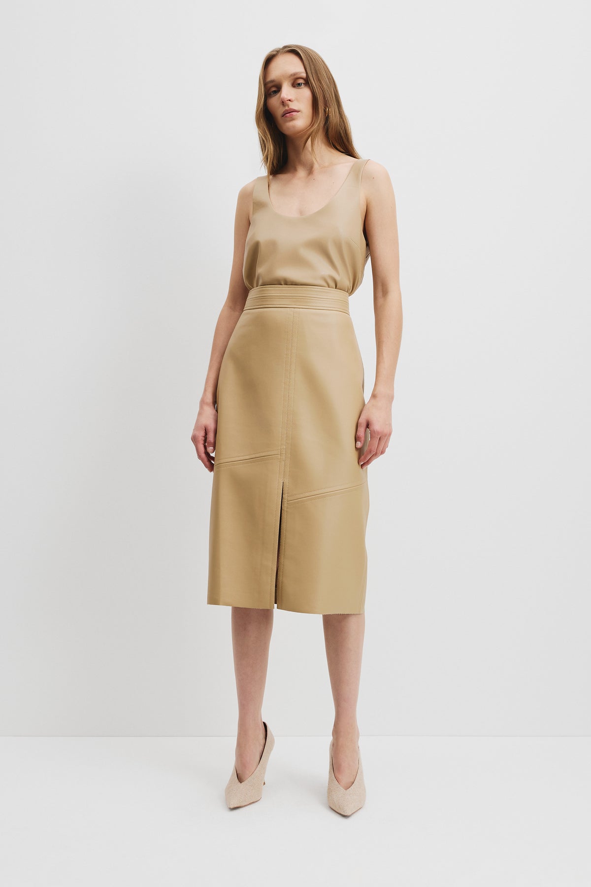 Structured Split Skirt