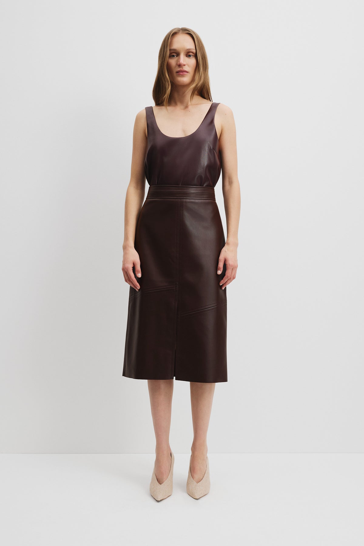 Structured Split Skirt