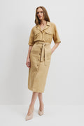 Linen Pencil Utility Skirt