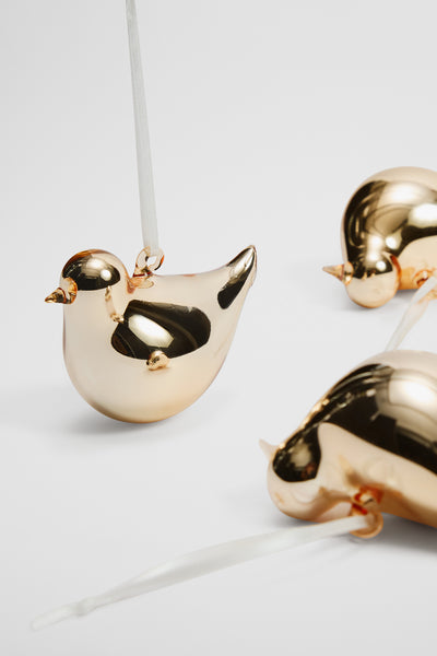Metallic Bird Decoration Set Of 3