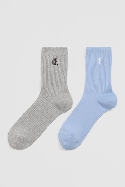 Australian Cotton Blend Cr Ribbed Quarter Crew Sock Pack Of 2