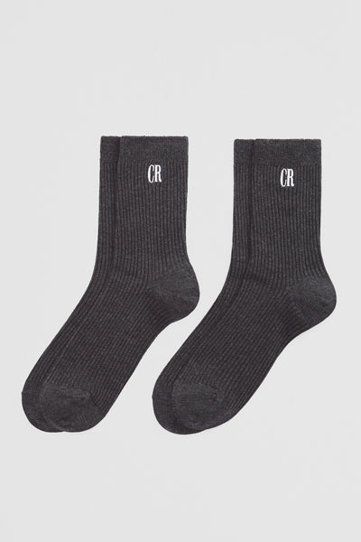 Australian Cotton Blend Cr Ribbed Quarter Crew Sock Pack Of 2