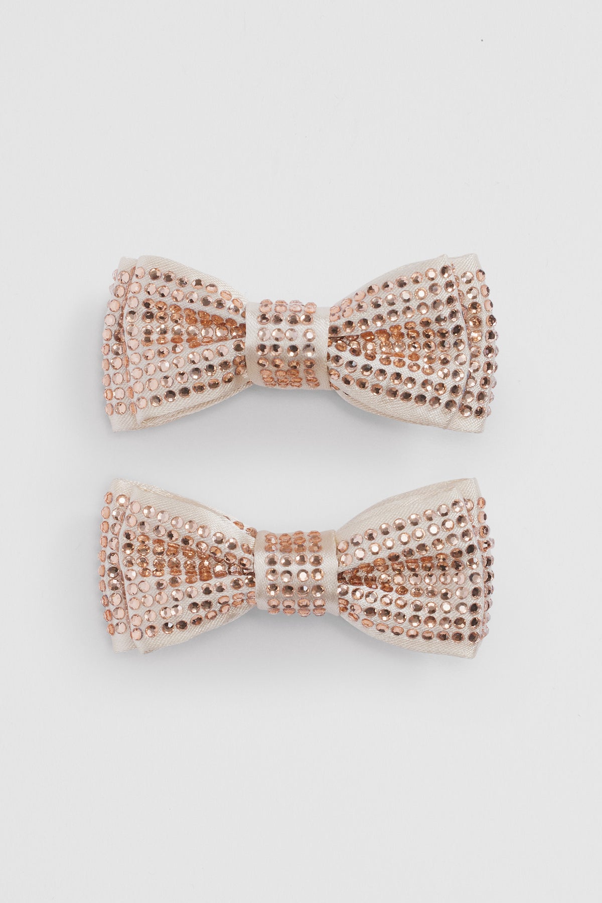 Crystal Bow Clips Pack Of 2