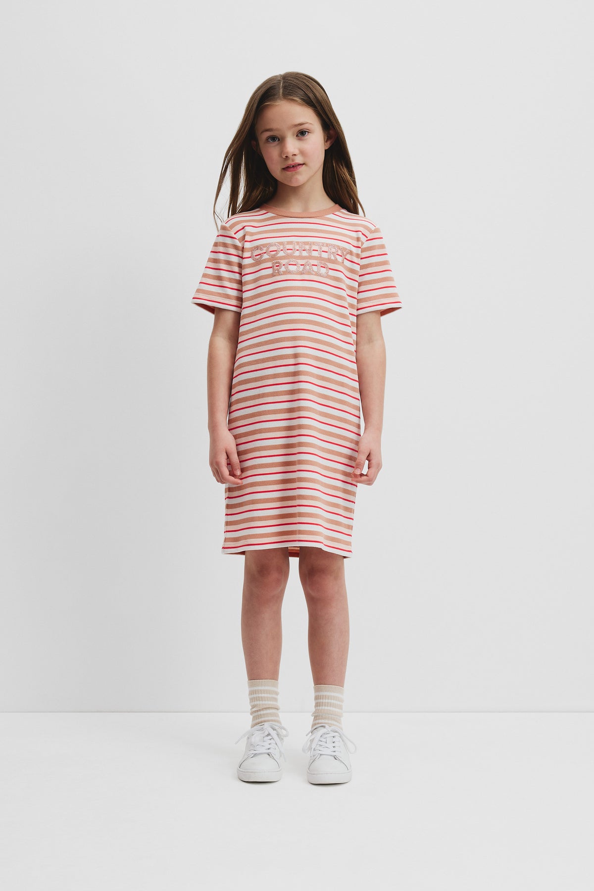Polyester Blend Sequin Logo T-Shirt Dress