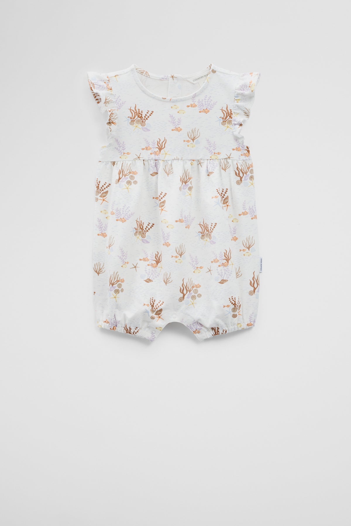 Organically Grown Cotton Shell Frill Romper