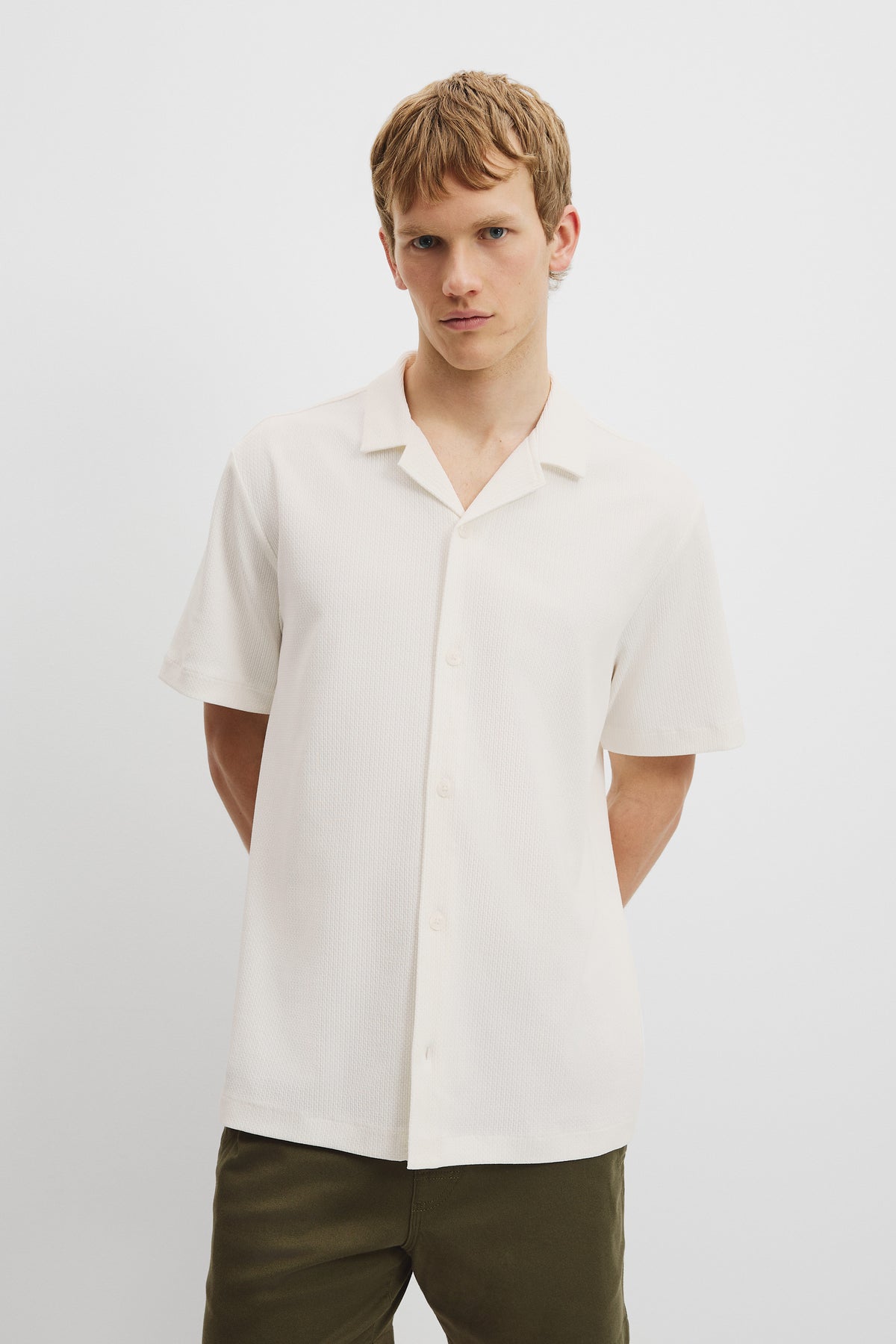 Australian Cotton Textured Short Sleeve Shirt