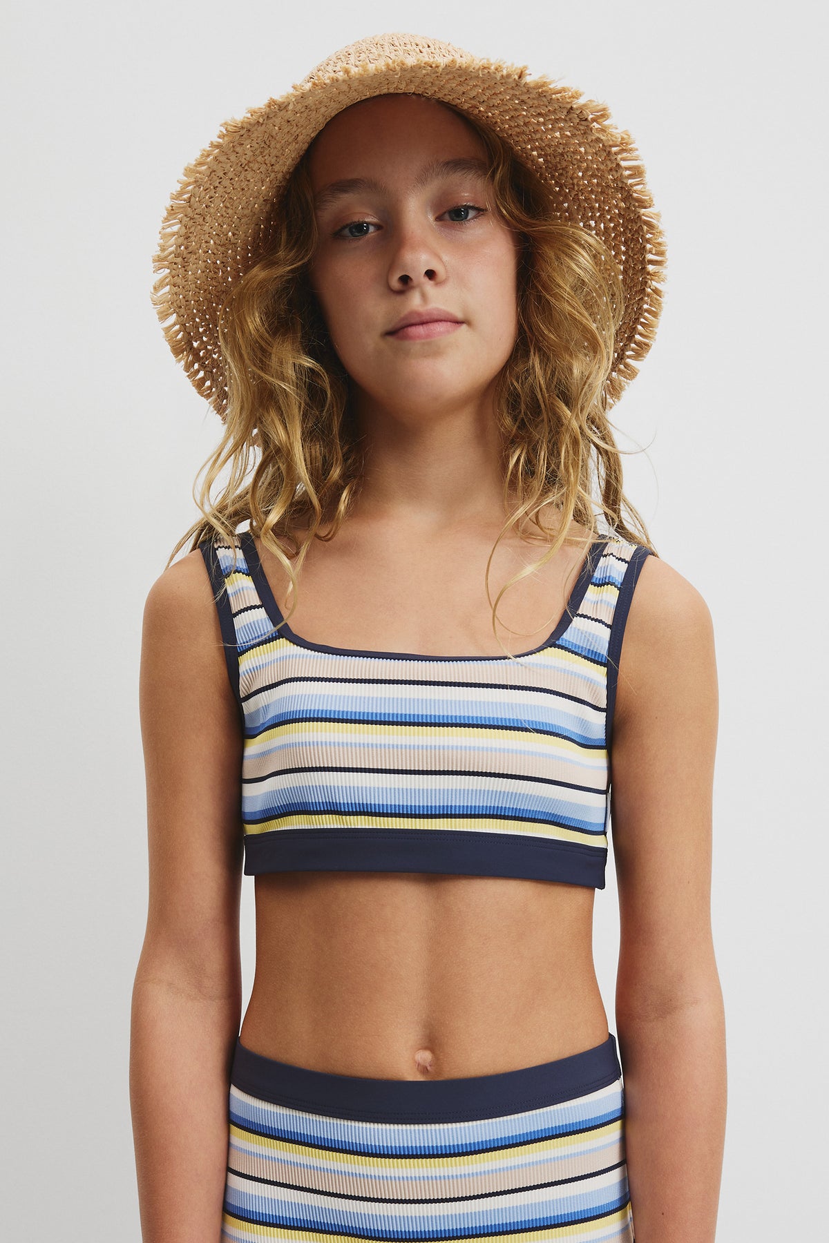 Teen Nylon Blend Crop Bikini Top
