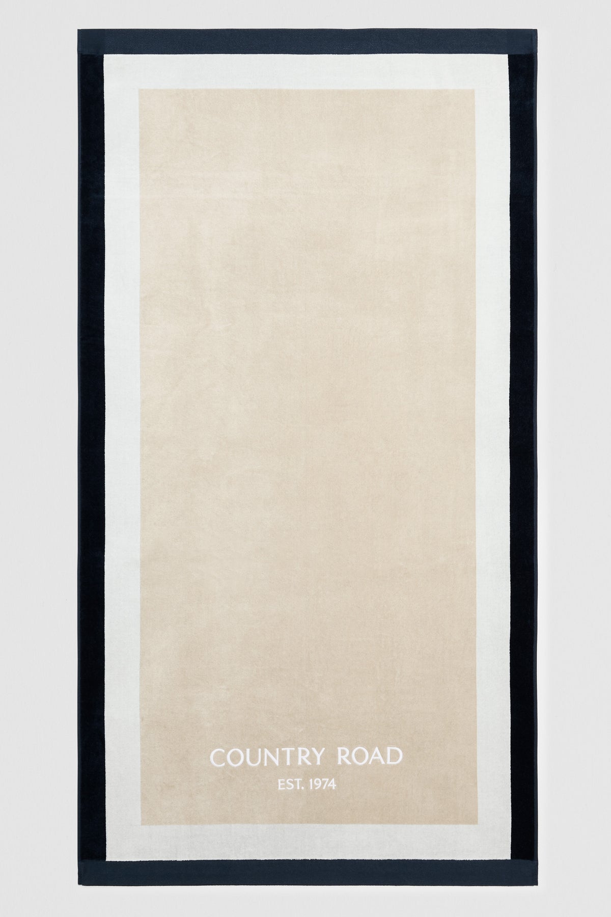 Australian Cotton Cr Est. 1974 Border Beach Towel
