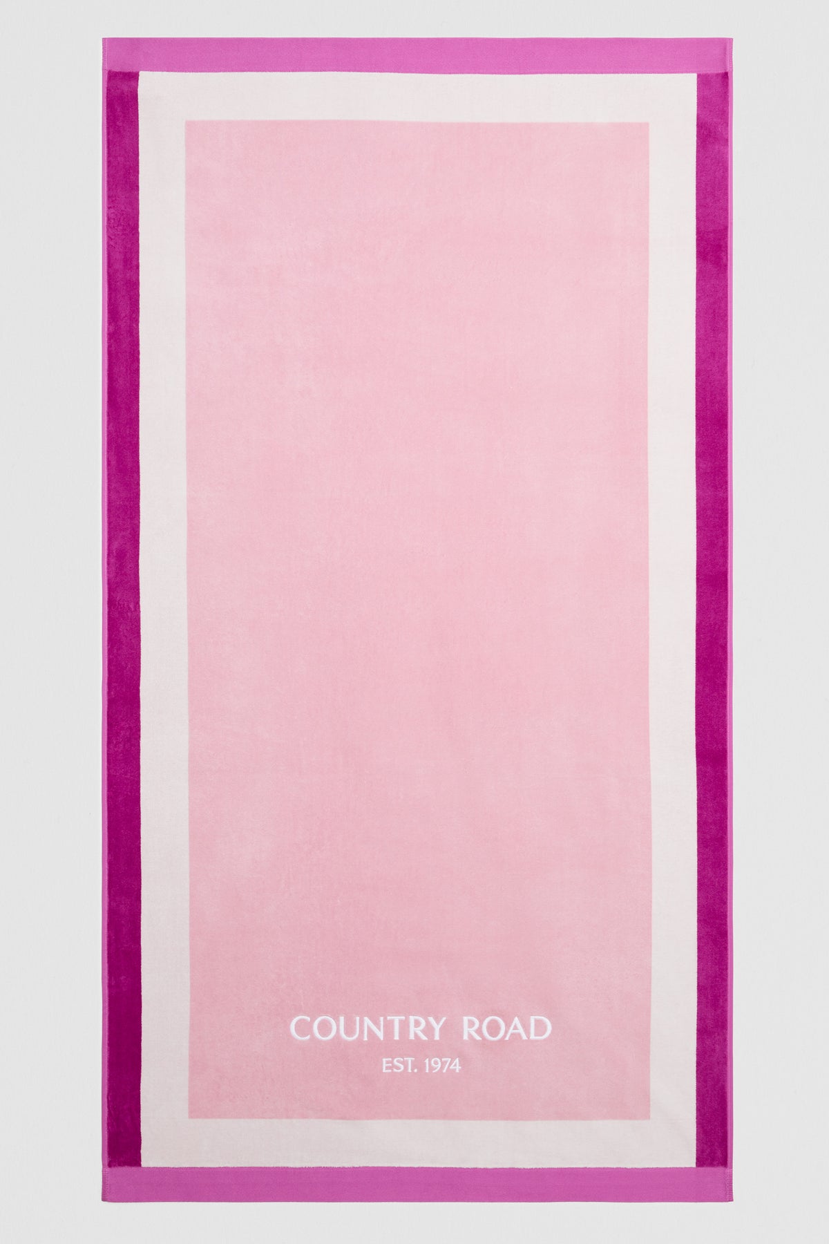 Australian Cotton Cr Est. 1974 Border Beach Towel