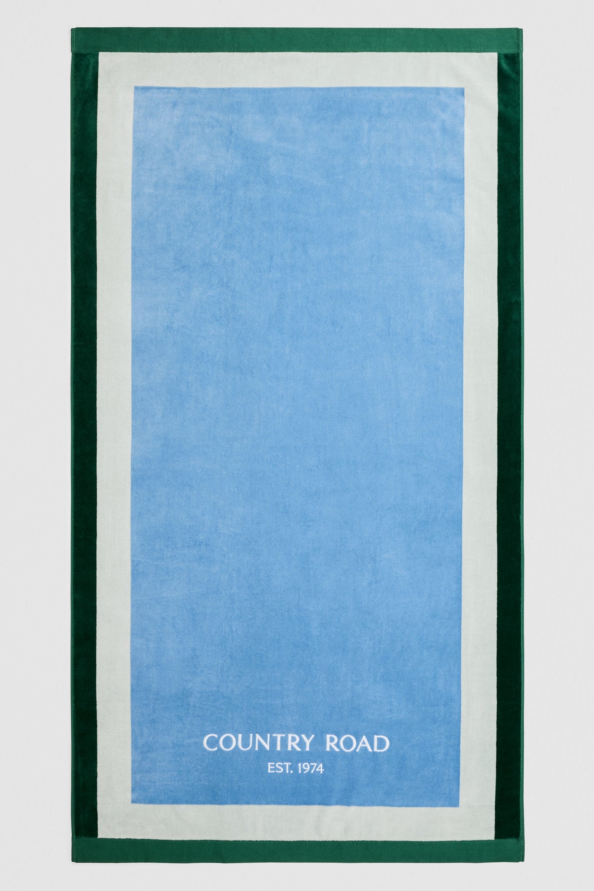 Australian Cotton Cr Est. 1974 Border Beach Towel