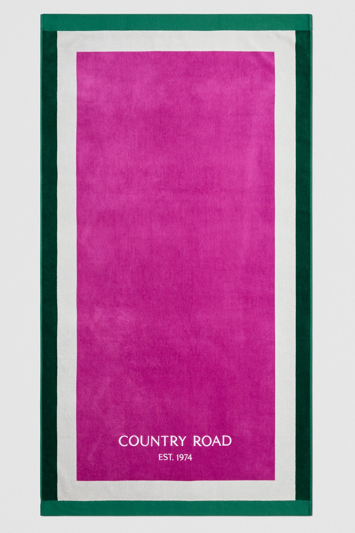 Australian Cotton Cr Est. 1974 Border Beach Towel