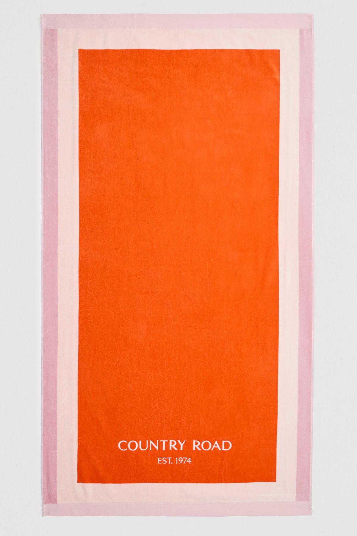 Australian Cotton Cr Est. 1974 Border Beach Towel