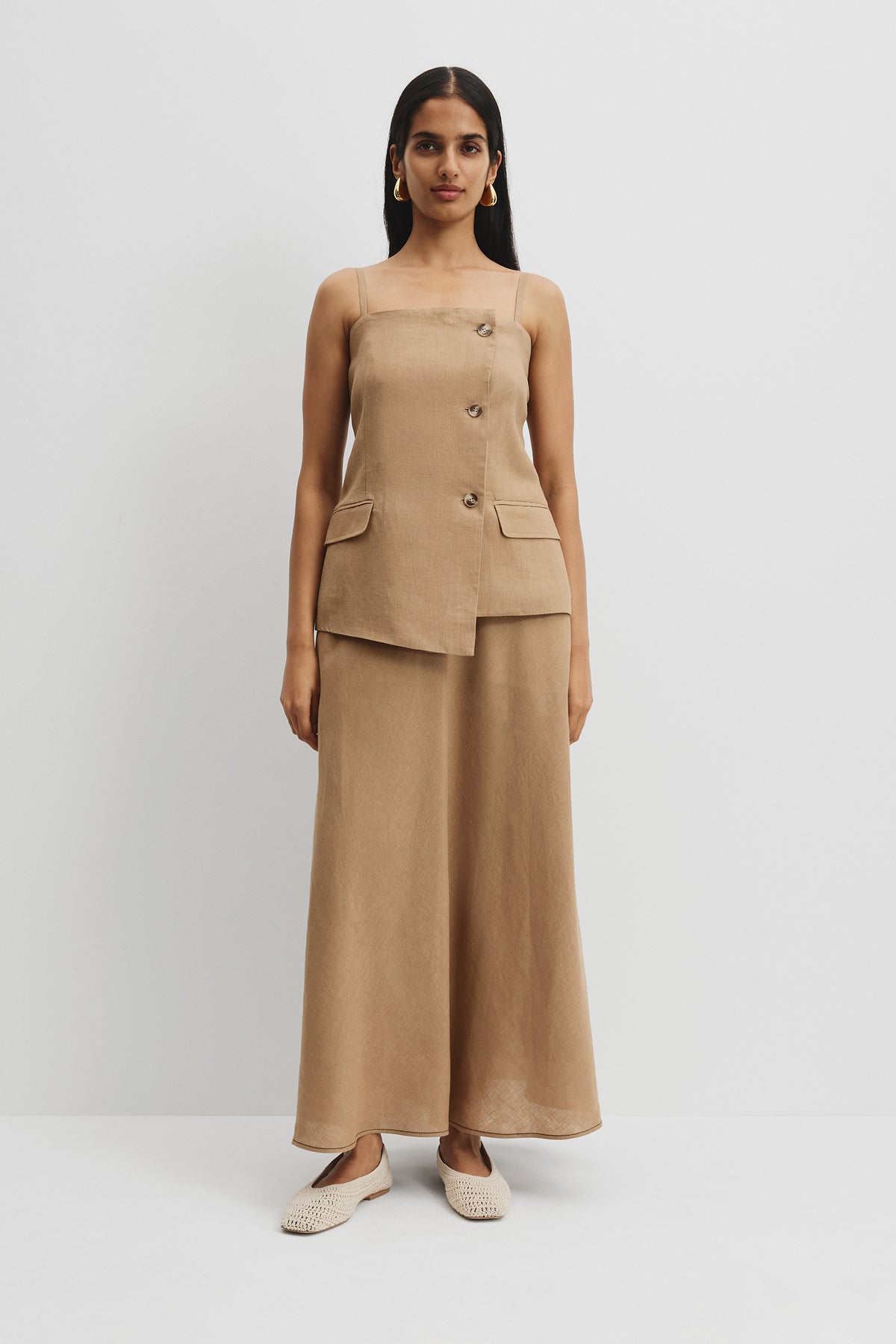 Organically Grown Linen Pull-On Skirt