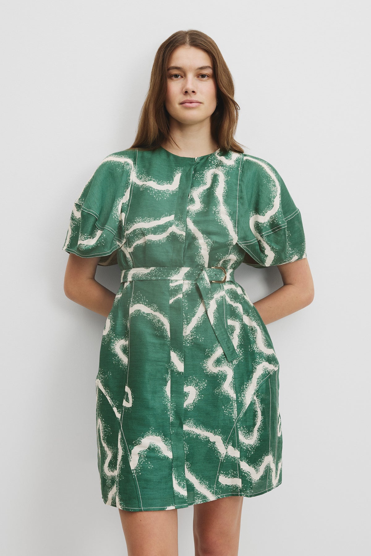 Print Organza Mini Dress