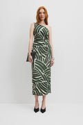 Linen Print Asymmetric Dress