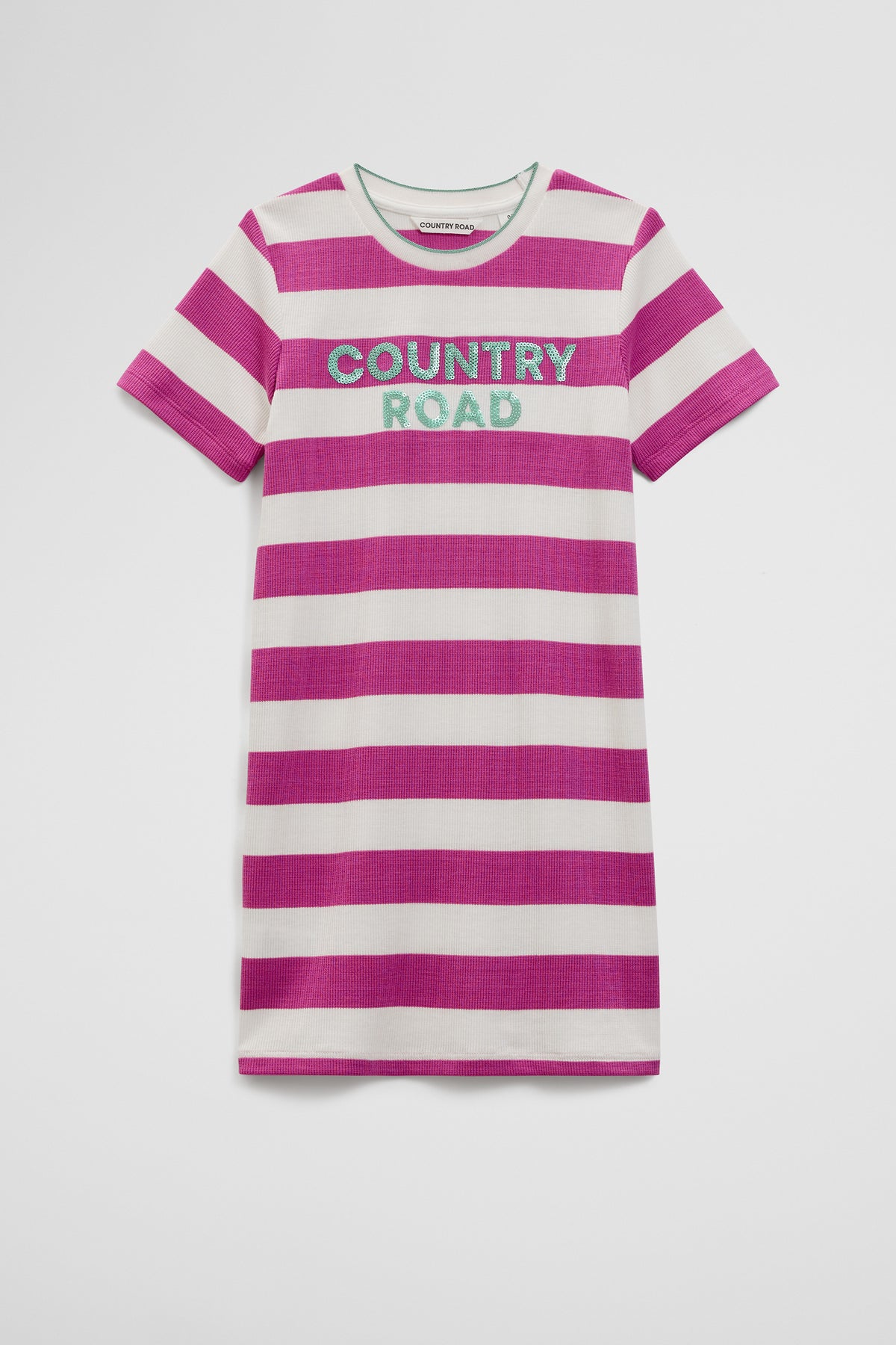 Recycled Polyester Blend Logo Stripe Dress