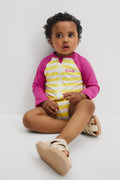 Nylon Blend Stripe Swimsuit