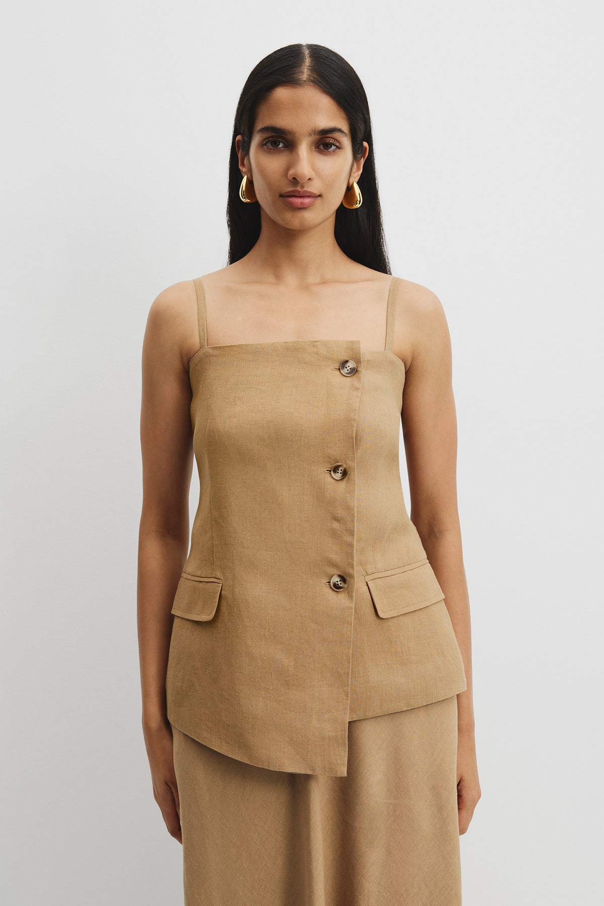 Organically Grown Linen Asymmetrical Cami