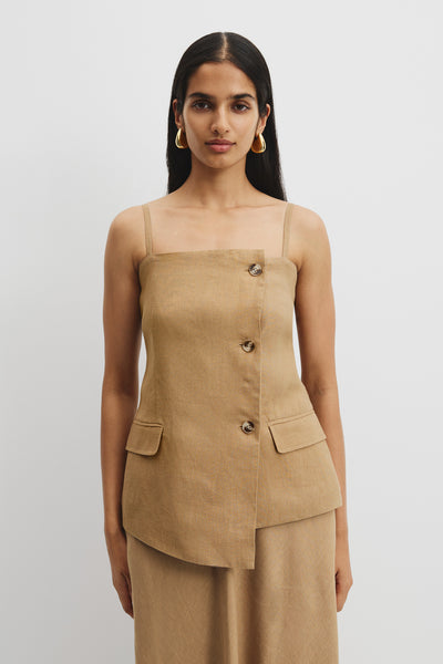 Organically Grown Linen Asymmetrical Cami