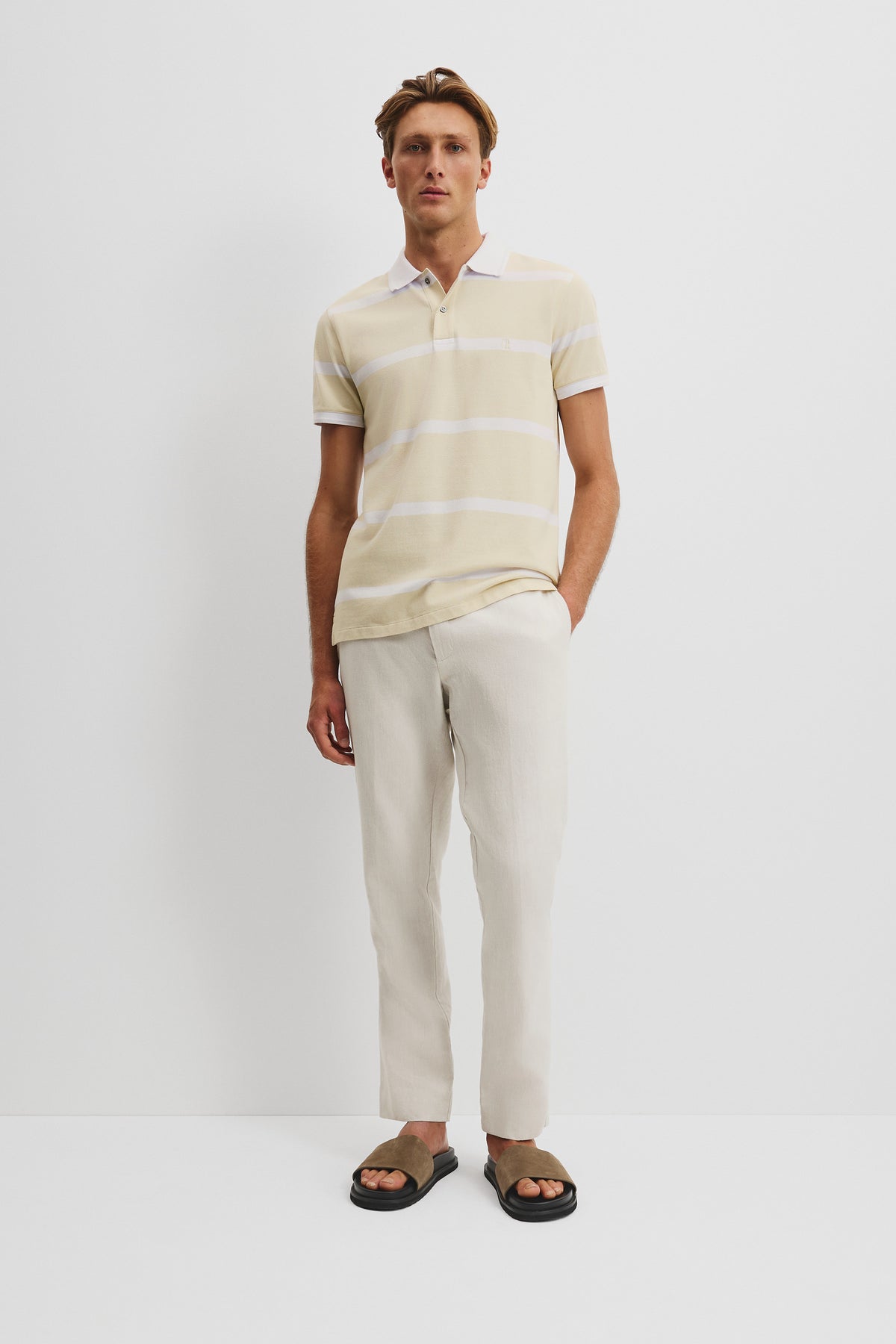 Australian Cotton Stripe Pique Polo