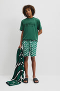Teen Recycled Blend Spliced Geometric Board Short