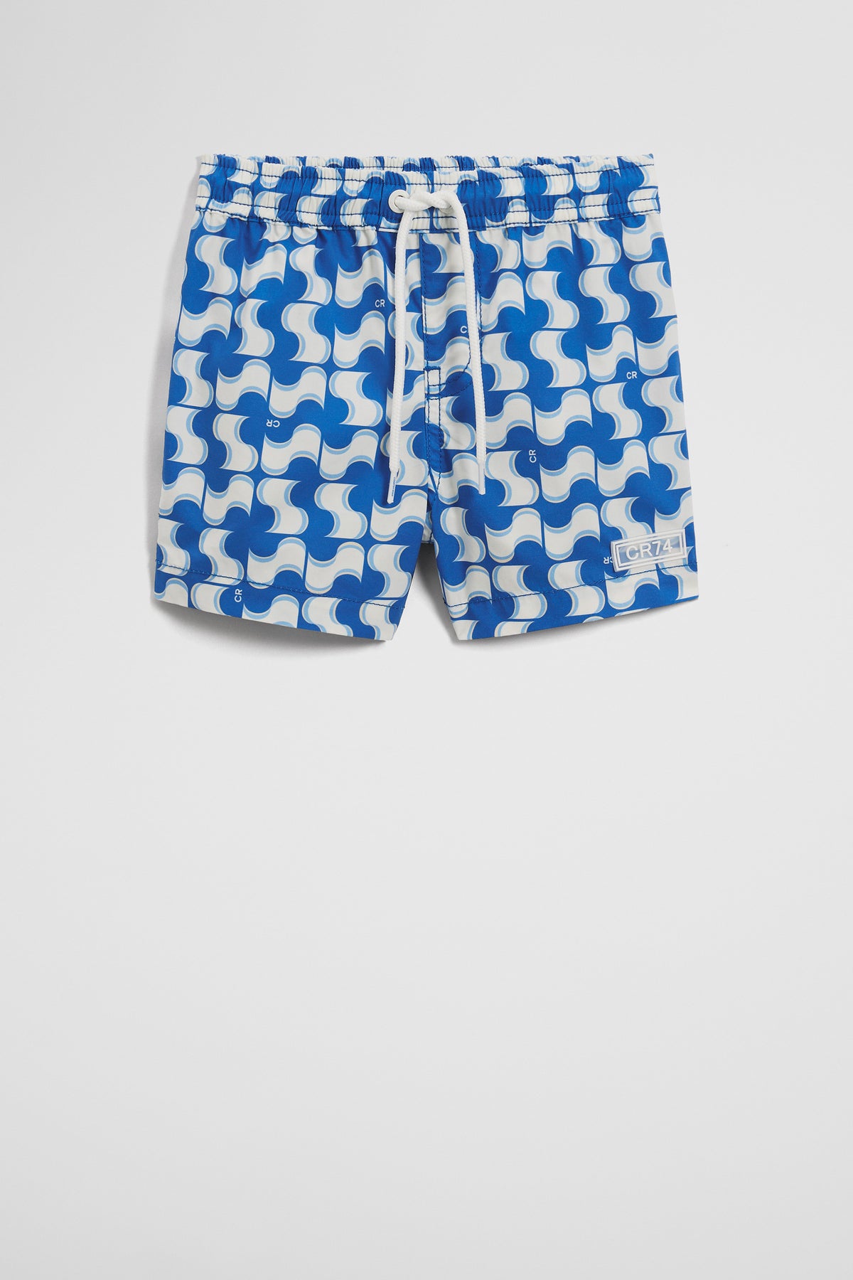 Polyester Blend Wavy Geometric Board Short