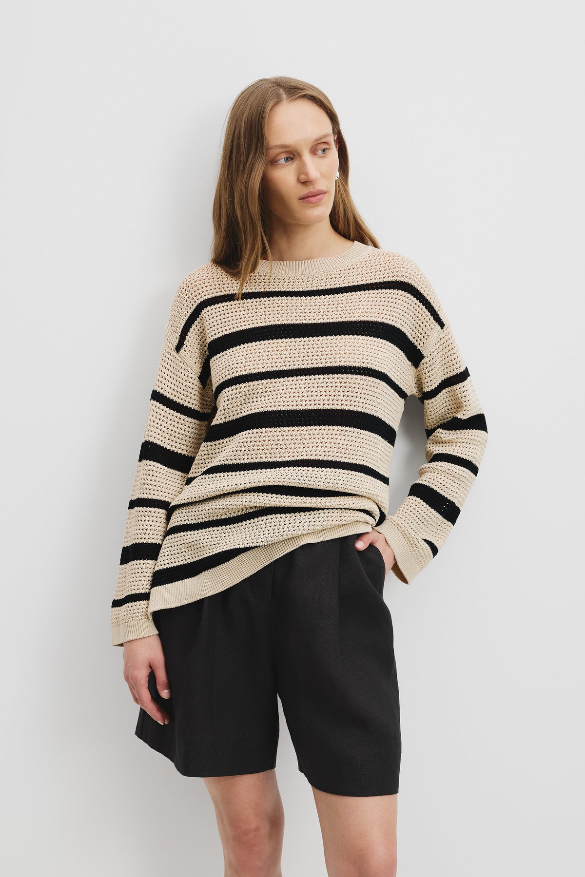 Cotton Stripe Crochet Knit