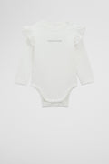 Cotton Frill Rib Long Sleeve Bodysuit
