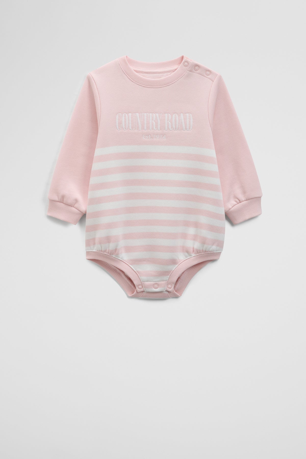 Organically Grown Cotton Logo Oversized Long Sleeve Bodysuit