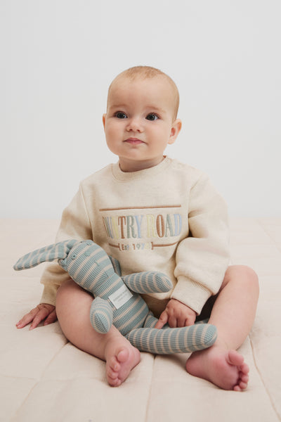Organically Grown Cotton Logo Oversized Long Sleeve Bodysuit