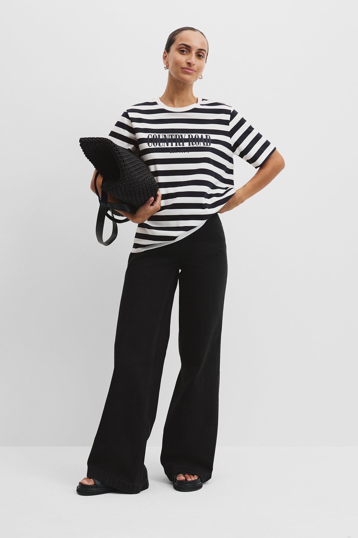 Australian Cotton Stripe Heritage Embroidered T-Shirt