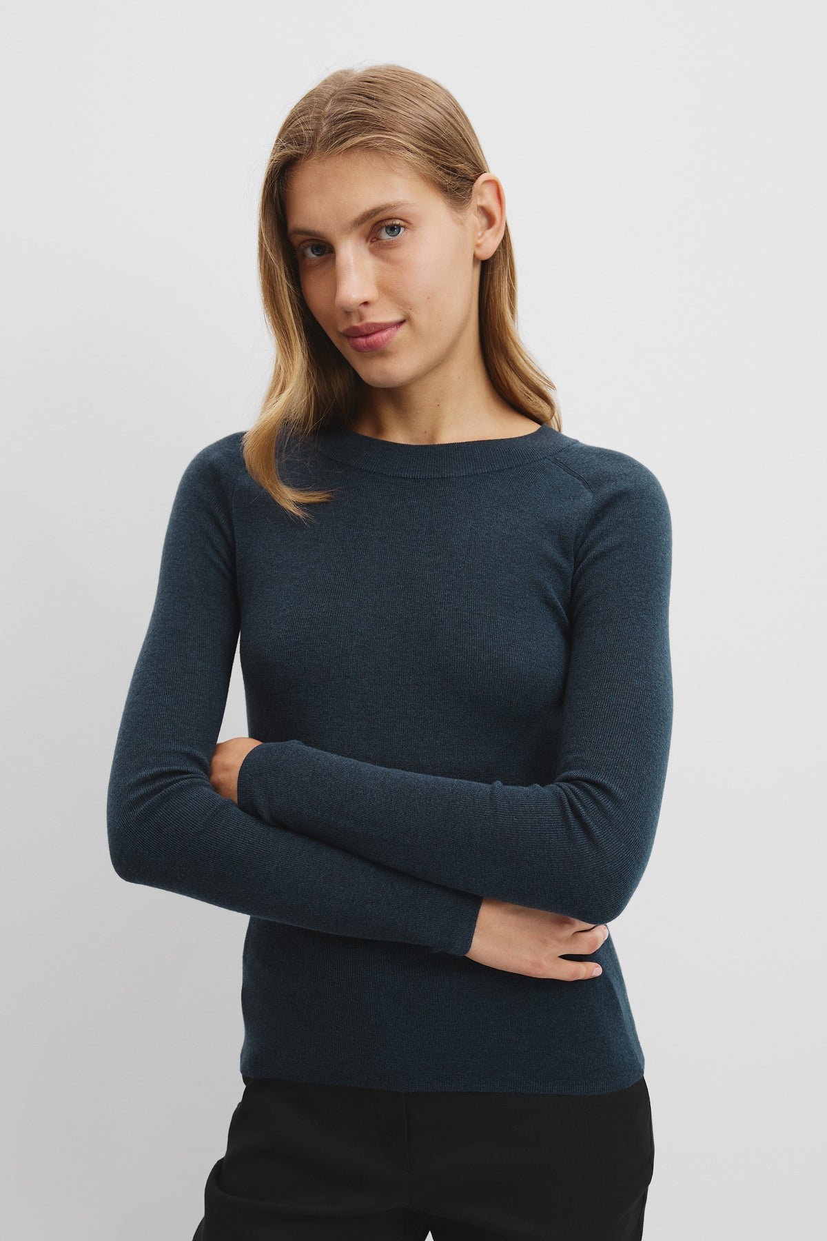 Merino Wool Silk Long Sleeve Knit