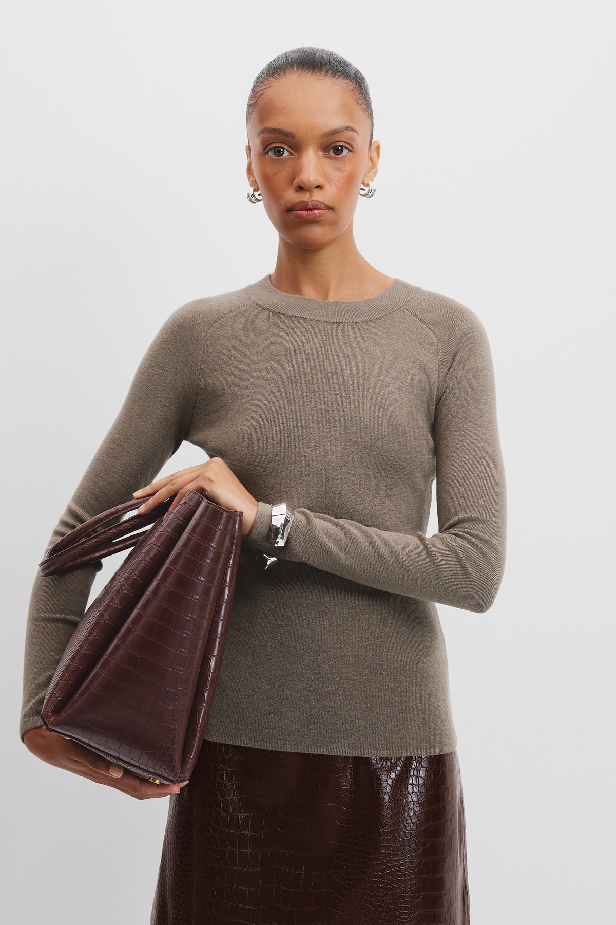 Merino Wool Silk Long Sleeve Knit