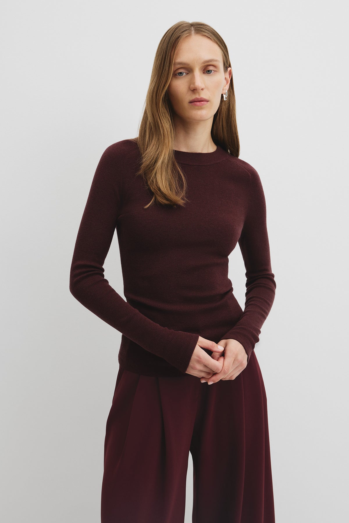 Merino Wool Silk Long Sleeve Knit