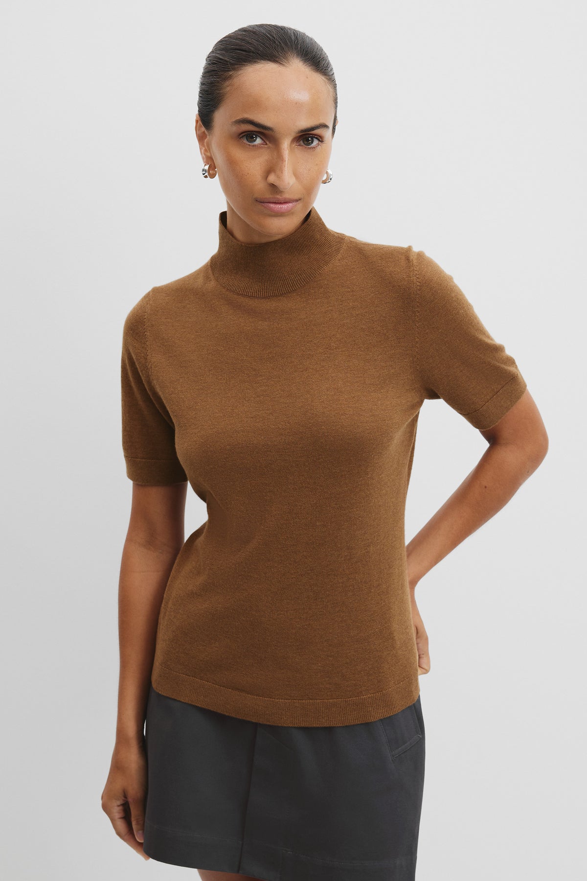 Australian Merino Wool Silk Short Sleeve Knit
