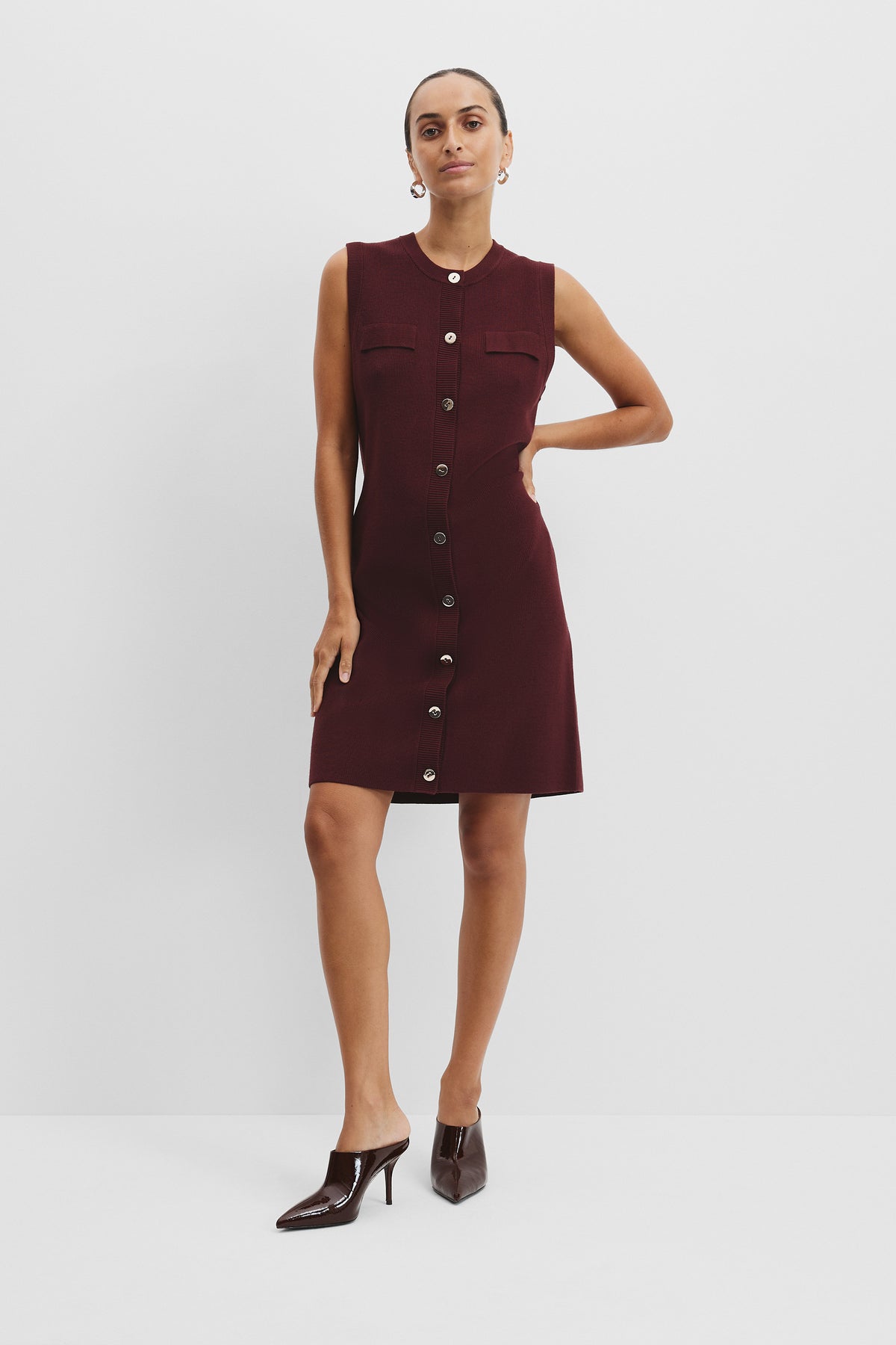 Button Detail Knit Dress